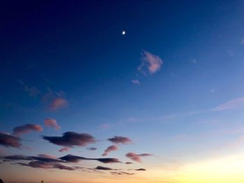 Low angle view of sky at sunset