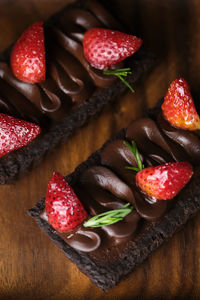 Close-up of strawberries on table