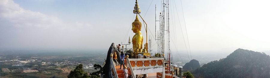 Residential district against sky