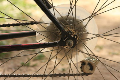 Close-up of bicycle wheel