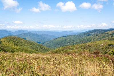 Scenic view of mountains against sky