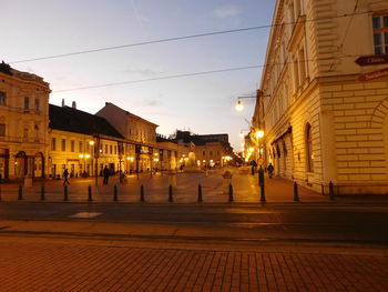 City street at sunset