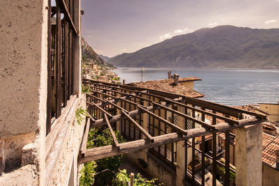 Scenic view of bay against sky