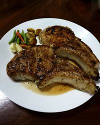 High angle view of meal served in plate