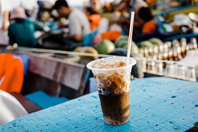 Close-up of drink on table