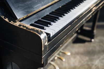 Close-up of piano keys