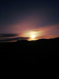 Scenic view of silhouette landscape against sky during sunset