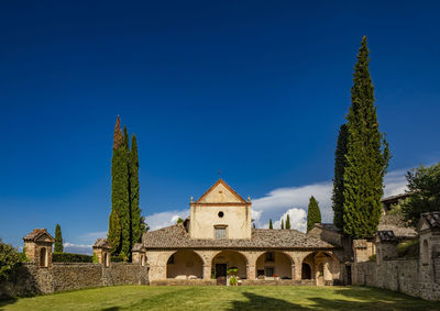 Historic building against clear blue sky