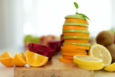 Close-up of orange fruits on table