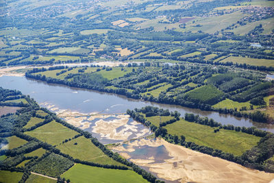 High angle view of agricultural field