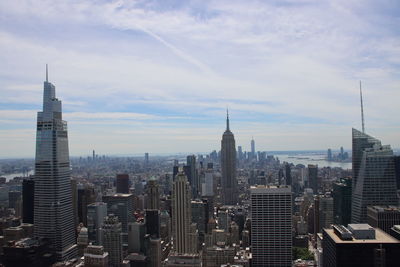 Summit one vanderbilt, empire state building and one world tradecenter from rockefeller center