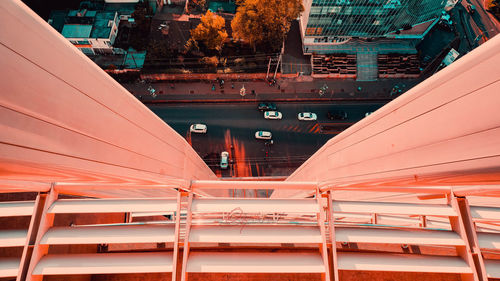 Digital composite image of bridge and buildings in city