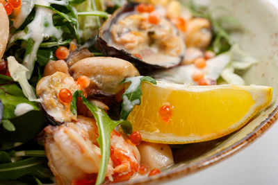 Close-up of meal served in bowl