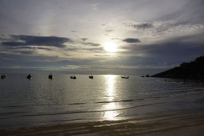 Scenic view of sea at sunset