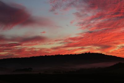 Scenic view of landscape against sky during sunset