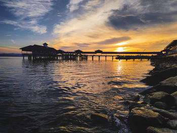 Evening golden hour view at the tawau jetty.