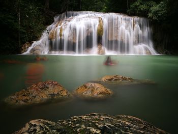 Scenic view of waterfall