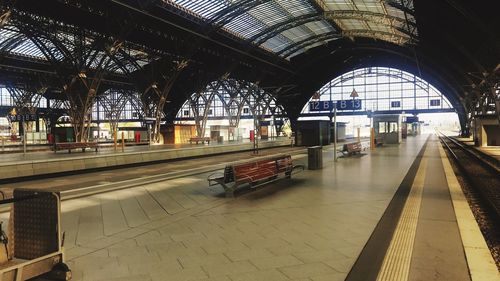 View of railroad station platform