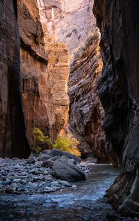 Scenic view of canyon river 