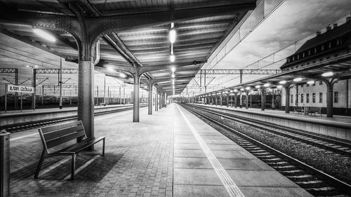 Train at railroad station platform