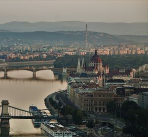 Bridge over river in city