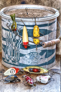 High angle view of vegetables on table