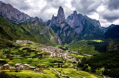 Scenic view of mountains against sky