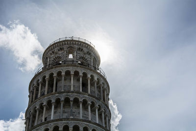 Low angle view of castle against cloudy sky