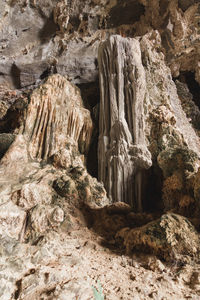 Low angle view of rock formation in cave