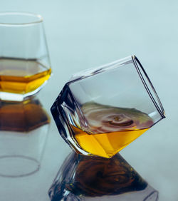 Close-up of drink served on table