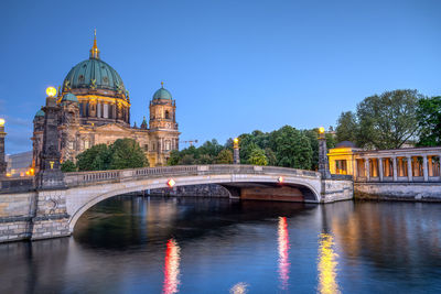 The berlin cathedral and the museum island at dusk