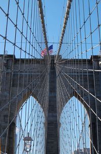 American flag on brooklyn bridge