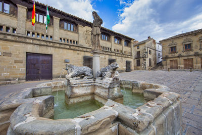 Statue of fountain in city