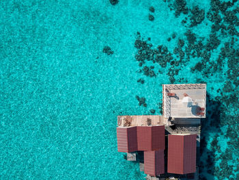 High angle view of swimming pool