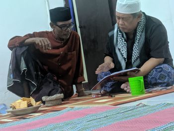 People working on table