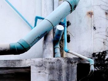 Close-up of pipes on factory