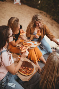 Group of people eating food