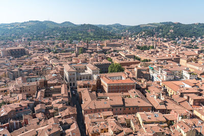 Aerial view of cityscape against sky