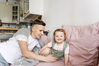 Mother and daughter at home