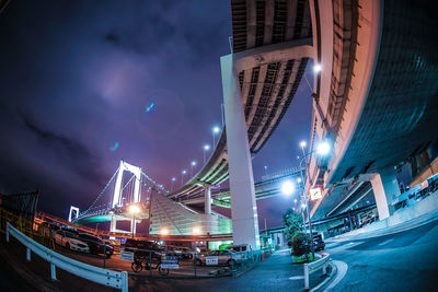 Panoramic view of illuminated city against sky at night