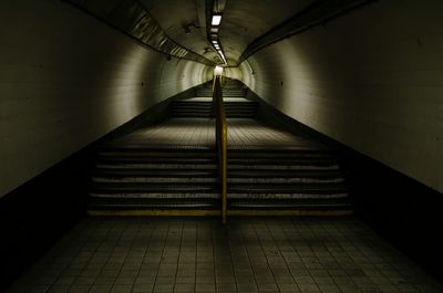 Empty illuminated tunnel