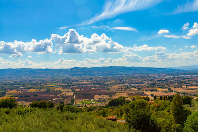 Panoramic view of townscape against sky