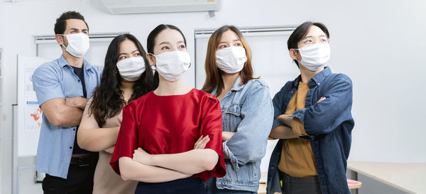 Group of people wearing mask