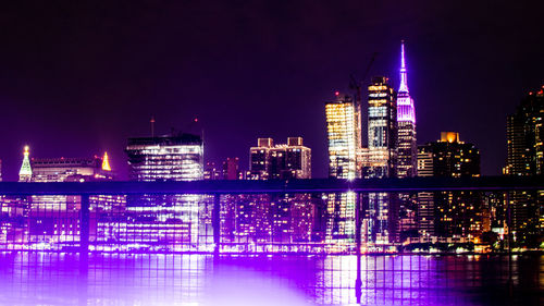 Illuminated city at night