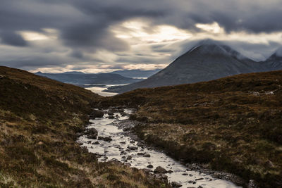 View of the landscape near sligachan into the isle of skye