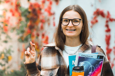 Portrait of smiling young woman