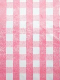 Full frame shot of pink and white square pattern