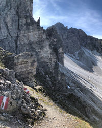 Scenic view of rocky mountains against sky