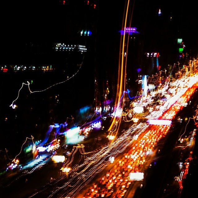 illuminated, night, transportation, light trail, long exposure, car, street, road, traffic, street light, motion, city, land vehicle, tail light, lighting equipment, speed, headlight, mode of transport, city street, light - natural phenomenon