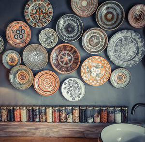 High angle view of food on table